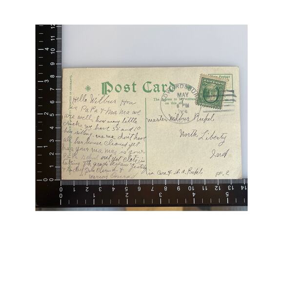 Atq WWI Era Postcard 1916-18 Ephemera Little Girl Talking On Wall Phone Litho - Picture 3 of 5